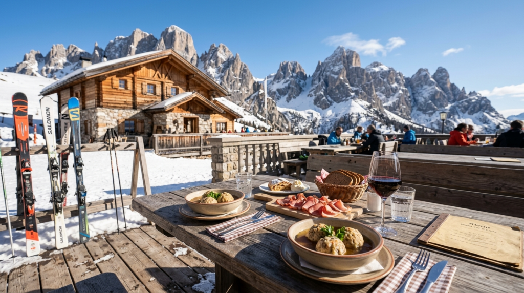 Image 13: On a European mountain, lunch is part of the sport